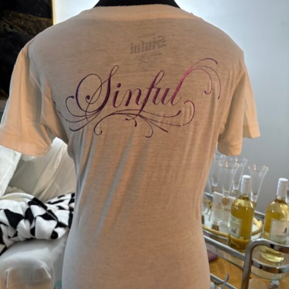 Sinful Vintage heavily jewelled t-shirt. - Picture 2 of 3